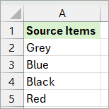 List to create a drop-down list.
