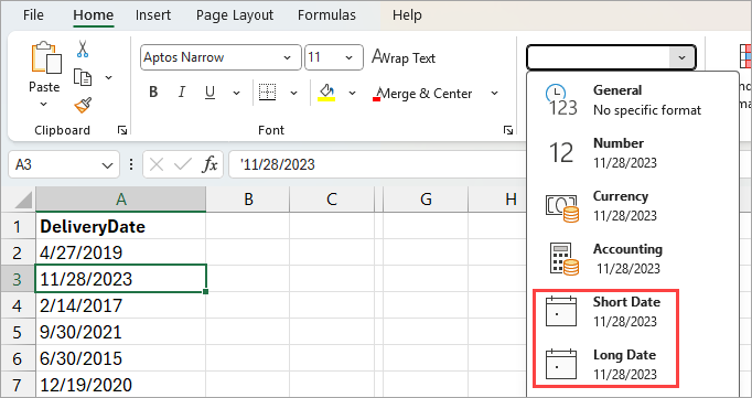 Change the date format in the sales.