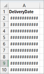 Dates shown as # in Excel hash symbols