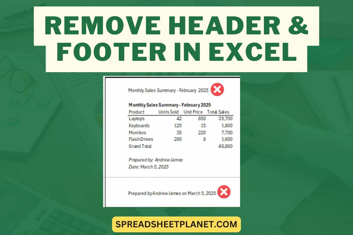 How to Remove Header and Footer in Excel