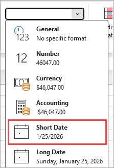 Specify the date format.