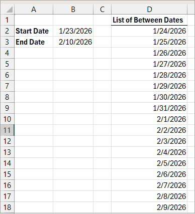Cells are formatted for dates.