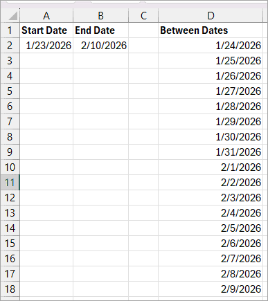 Format the cells for dates.