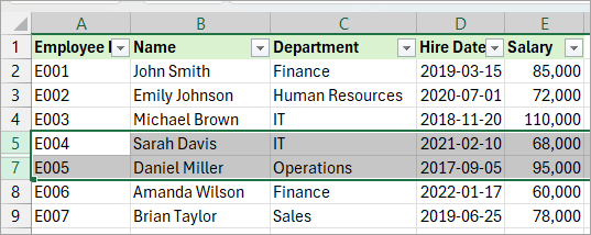 Unhide the empty rows and delete the empty rows.