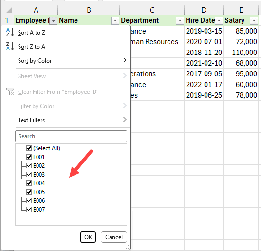 Re-apply the filters after deleting the row.