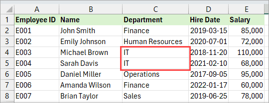 Separate the values and fill the data.