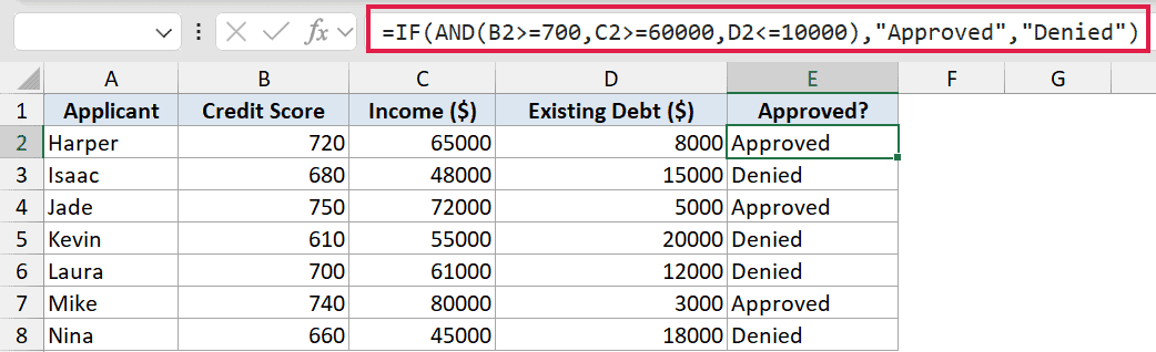 AND Function in Excel (5 Easy Examples)