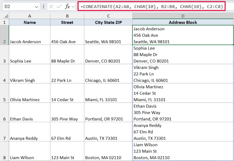 CONCATENATE Function in Excel (6 Easy Examples)