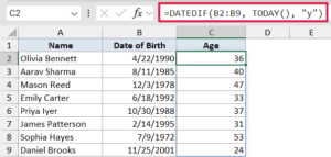 DATEDIF Function in Excel (5 Easy Examples)