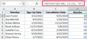 DATEDIF Function in Excel (5 Easy Examples)