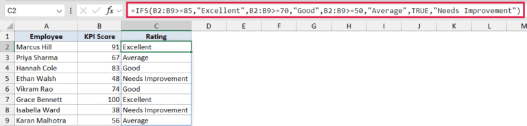 Ifs Formula Example IFS Function in Excel (6 Easy Examples)