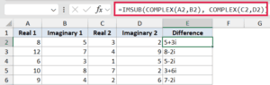 IMSUB Function in Excel (5 Easy Examples)