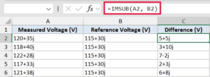 IMSUB Function in Excel (5 Easy Examples)