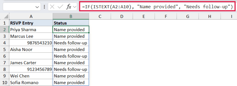 ISTEXT Function in Excel (5 Easy Examples)