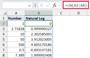 LN Function in Excel (6 Easy Examples)