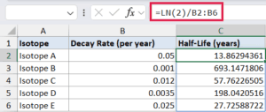 LN Function in Excel (6 Easy Examples)