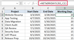 NETWORKDAYS Function in Excel (5 Easy Examples)