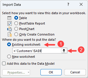 Select the worksheet where you want to get the query.