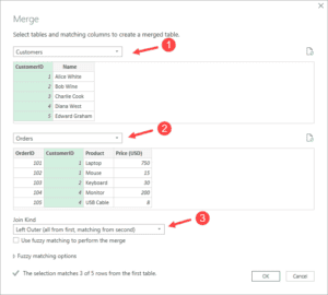 Left Join in Excel Using Power Query