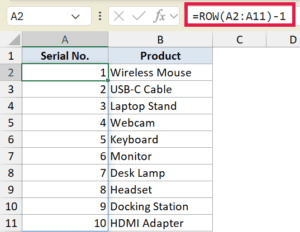 ROW Function in Excel (5 Easy Examples)