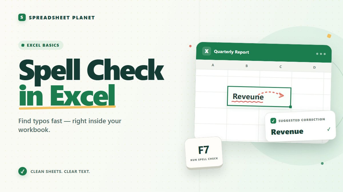 Spell Check in Excel