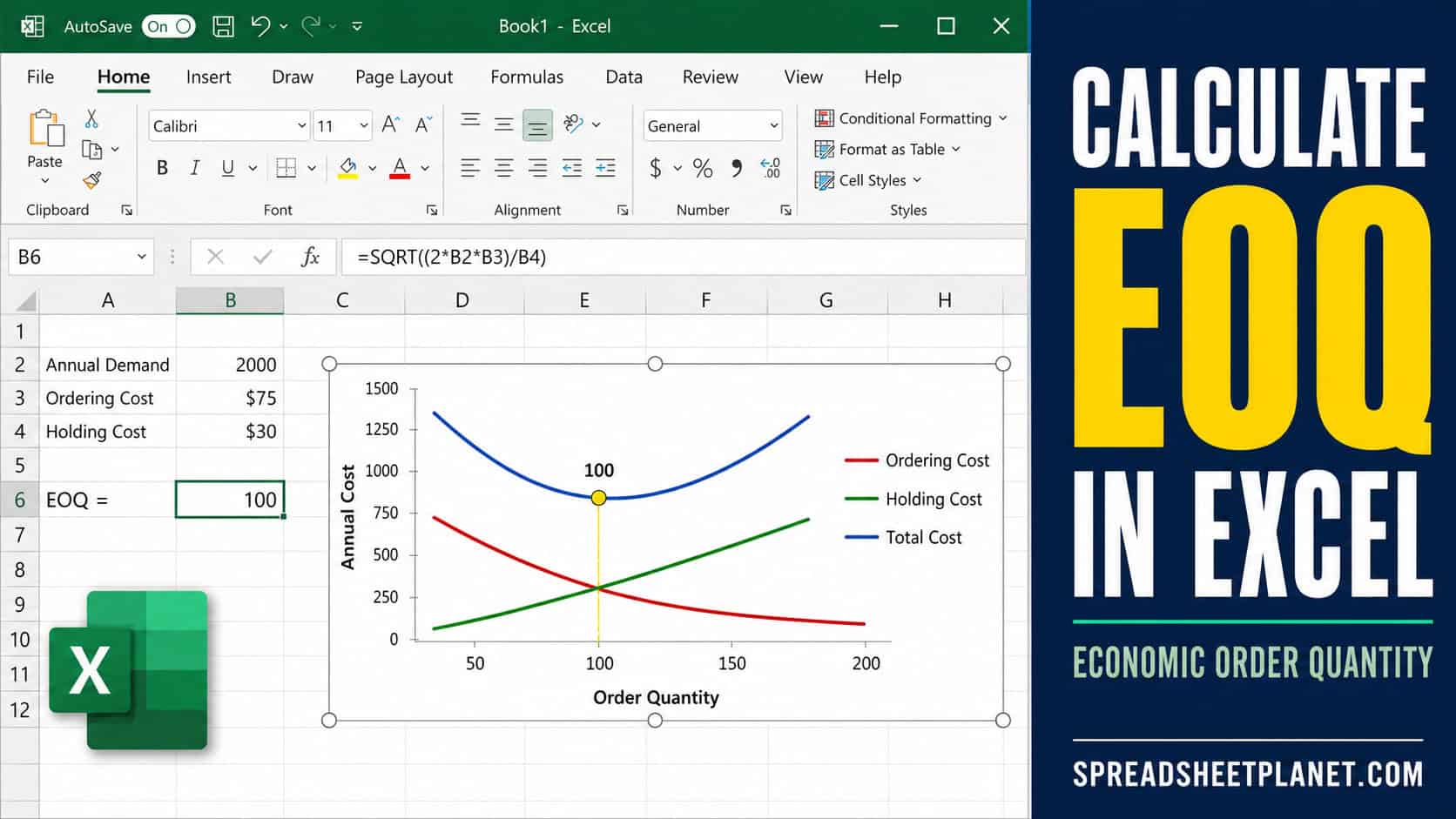 How to Calculate EOQ (Economic Order Quantity) in Excel