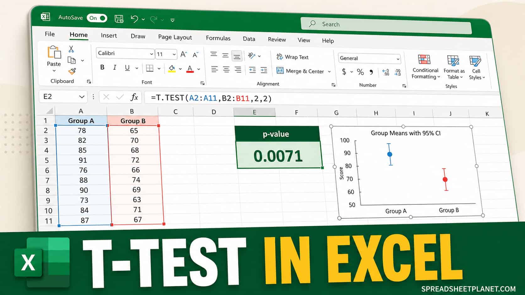 How to Run a T-Test in Excel