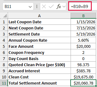 =B10+B9 in B11