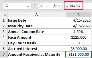 =B4+B6 in B7