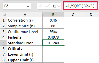=1/SQRT(B2-3) in B5