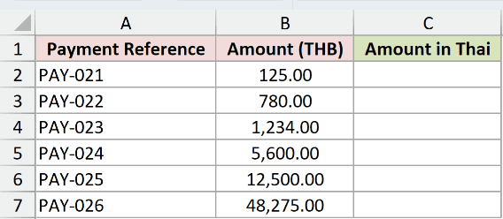 BAHTTEXT Example 1 dataset