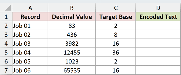 Dataset for BASE example 2