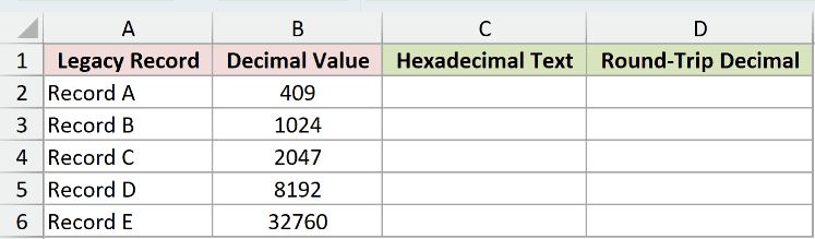 Dataset for BASE example 5