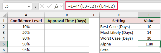 =1+4*(E3-E2)/(E4-E2) in E5