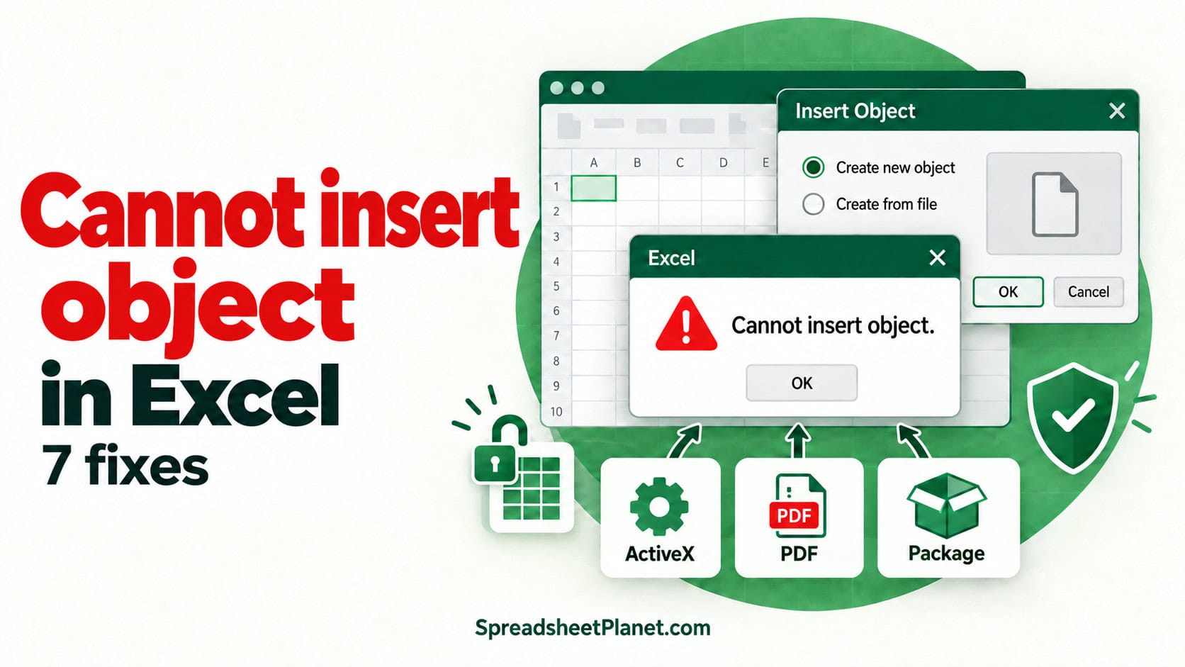 How to Fix the “Cannot Insert Object” Error in Excel