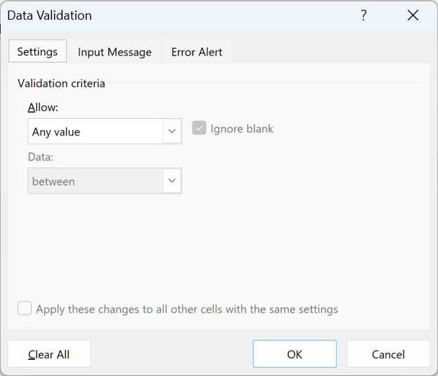 The Data Validation dialog opened for the Travel Mode cells C2:C11.