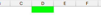 Cell D1 now showing green after palette slot 3 was rewritten, while its ColorIndex still reads 3