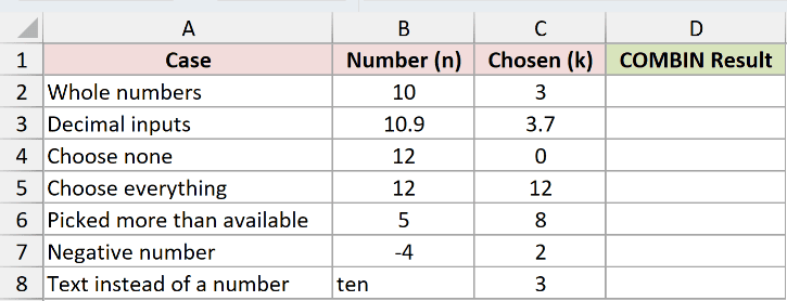 Dataset for COMBIN example 6
