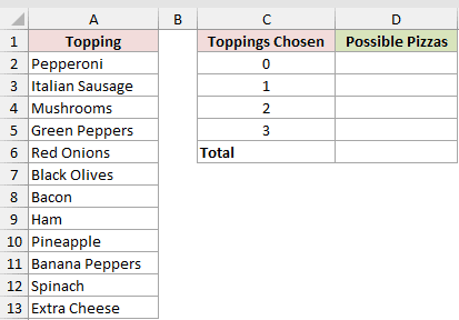 Dataset for COMBINA example 6