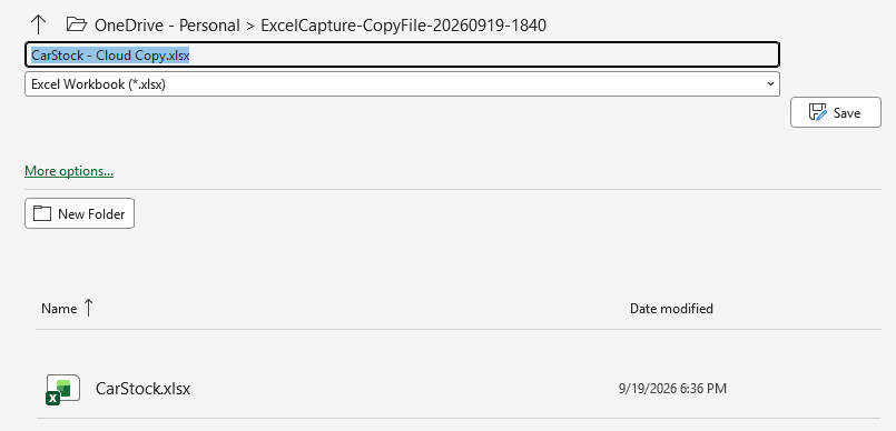 Cloud copy given a new file name and location