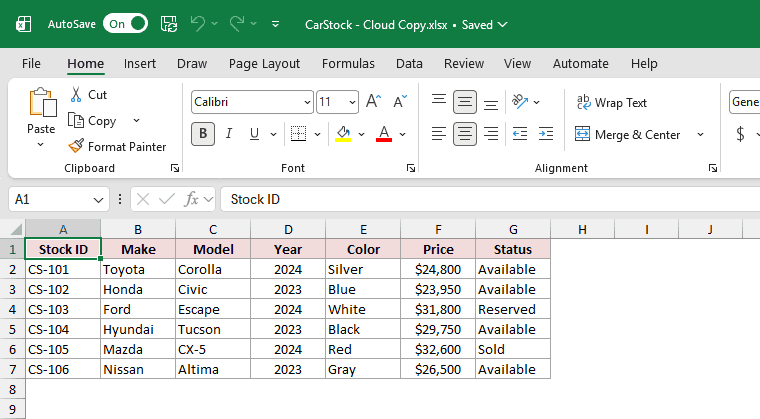 Excel switched to the newly created cloud copy