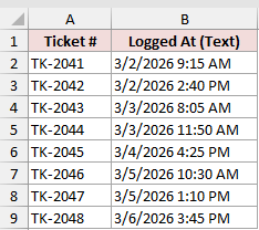 Dataset for DATEVALUE example 3