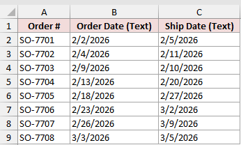 Dataset for DATEVALUE example 4