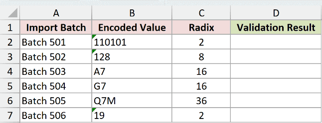 Dataset for DECIMAL example 5
