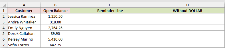Dataset for DOLLAR example 3