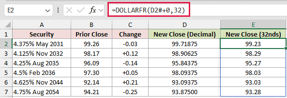 =DOLLARFR(D2#+0,32) in E2