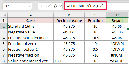 =DOLLARFR(B2,C2) in D2