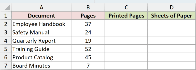 Dataset for EVEN example 2