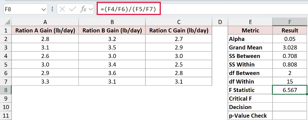 =(F4/F6)/(F5/F7) in F8