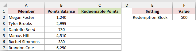 Dataset for FLOOR example 4